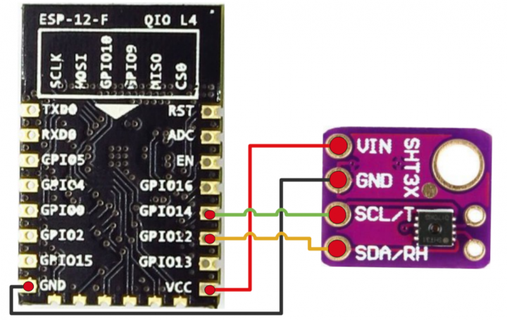 ESP8266 SHT31 接线图