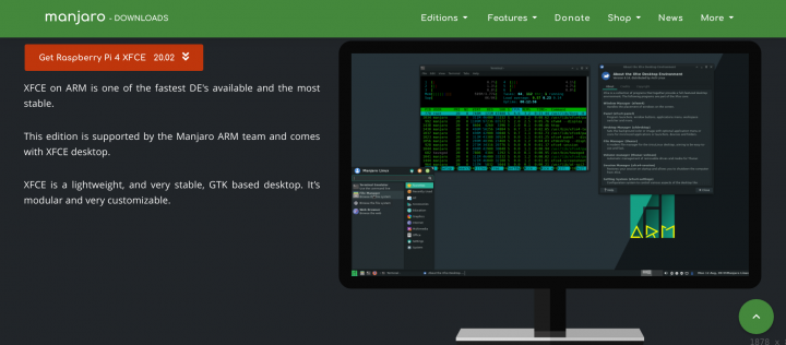 manjaro xfce for raspberrypi